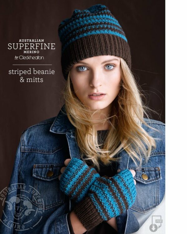 Striped Beanie & Mittens Leaflet 431