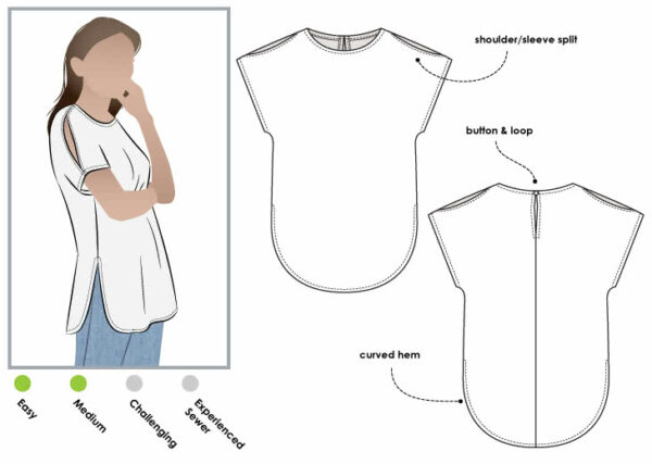 Style Arc Rae Tunic Pattern (sizes 18 to 30)