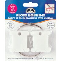 DMC 28 Plastic Floss Bobbins with Organizer Ring