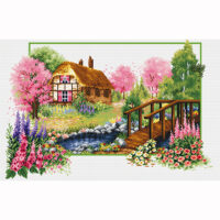 Spring Cottage –  No Count Cross Stitch