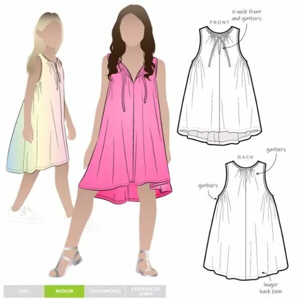 Style Arc Heidi Kids Dress ( size 02 to 14 )