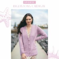 Crucci Ladies 14ply Long Raglan Cardigan Leaflet 2102