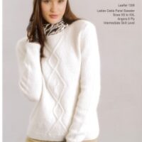 Crucci Ladies 8ply Cable Panel Sweater Leaflet 1306