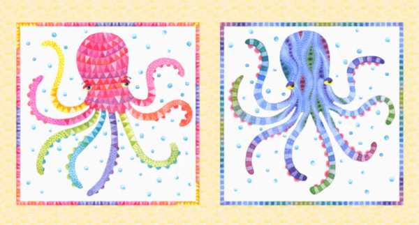 Octopus Panel x 2 cushion squares