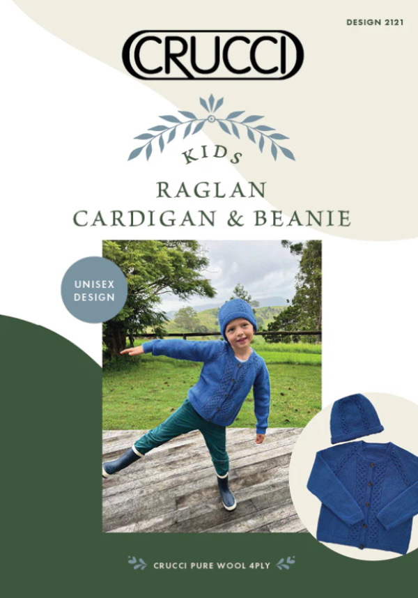 Crucci Kids Raglan Cardigan & Beanie Leaflet 2121
