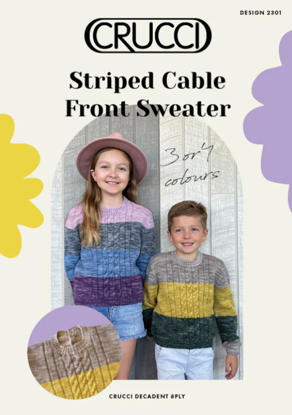 Crucci Childs Striped Cable Sweater 2301 Leaflet