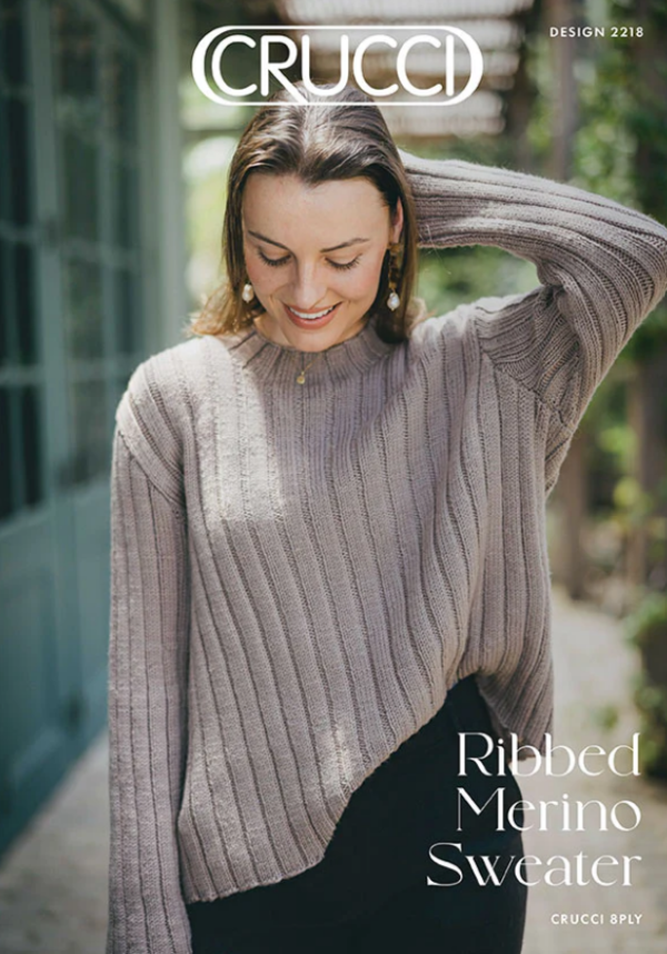 Crucci Ladies Ribbed Merino Sweater Leaflet 2218