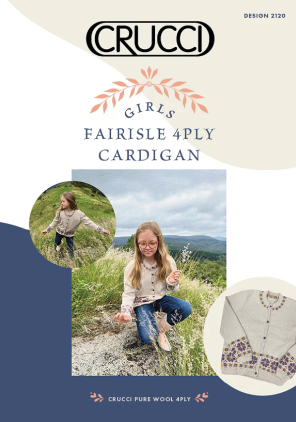 Crucci Girls Fairisle 4ply Cardigan Leaflet  2120