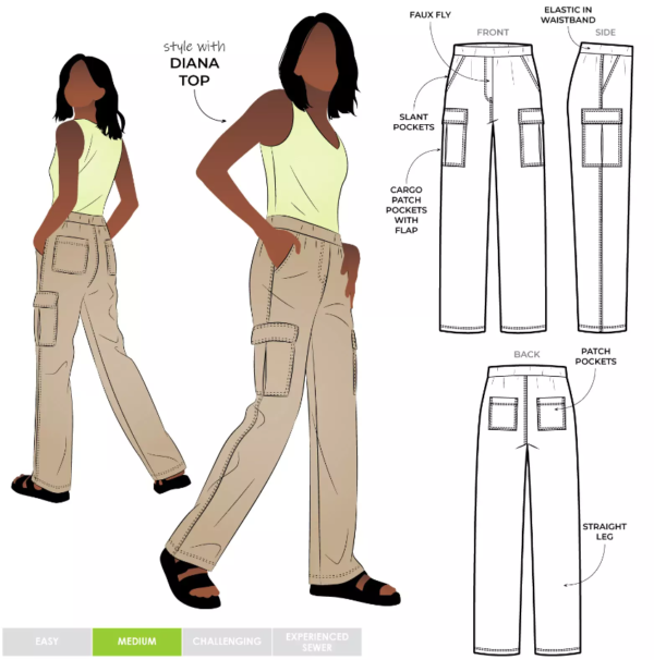 Style Arc Delta Cargo Pant (sizes 10 to 22)