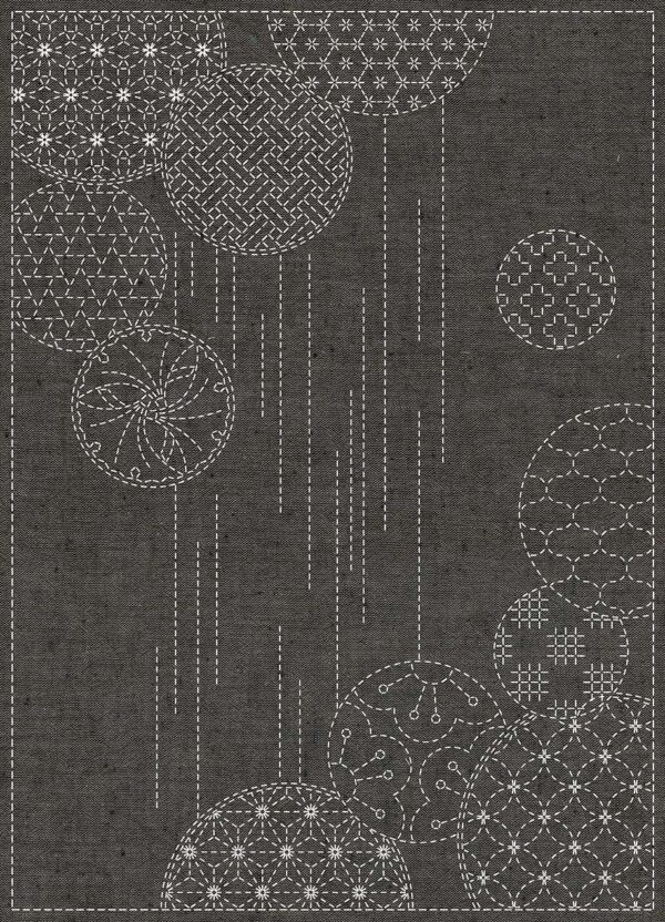 Sashiko Cloth “Windchimes” Brown