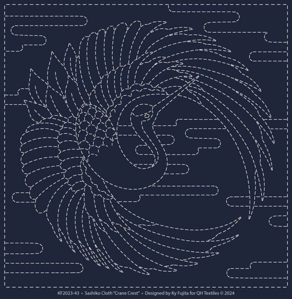 Sashiko Cloth “Crane Crest”