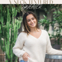 Crucci V Neck Textured Sweater 2311 Leaflet