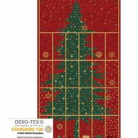 Stof Star Tree Advent Fabric Panel,  Red