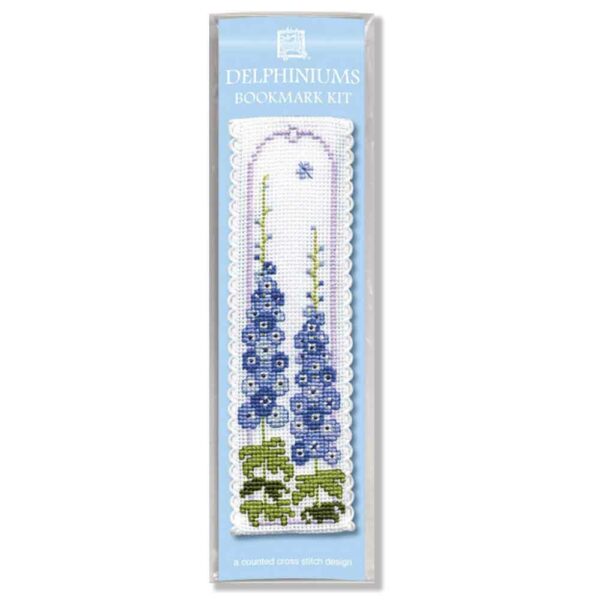 Delphiniums Bookmark Cross Stitch Kit from Textile Heritage