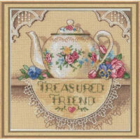 Dimensions Treasured Friend Teapot Counted Cross Stitch Kit