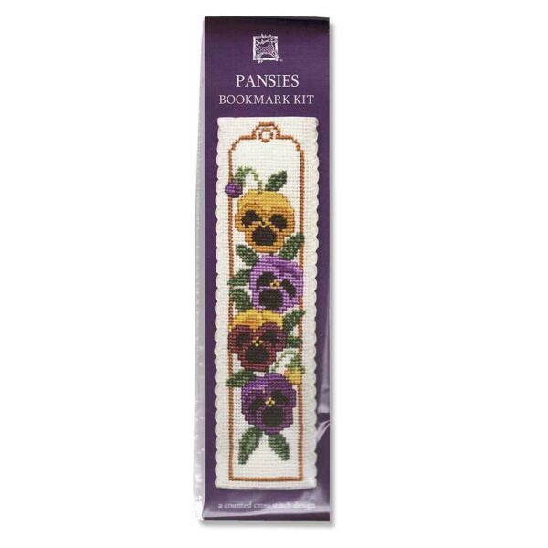 Pansies Bookmark Cross Stitch Kit from Textile Heritage