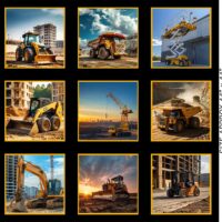 Machinery Block Collage Construction Zone
