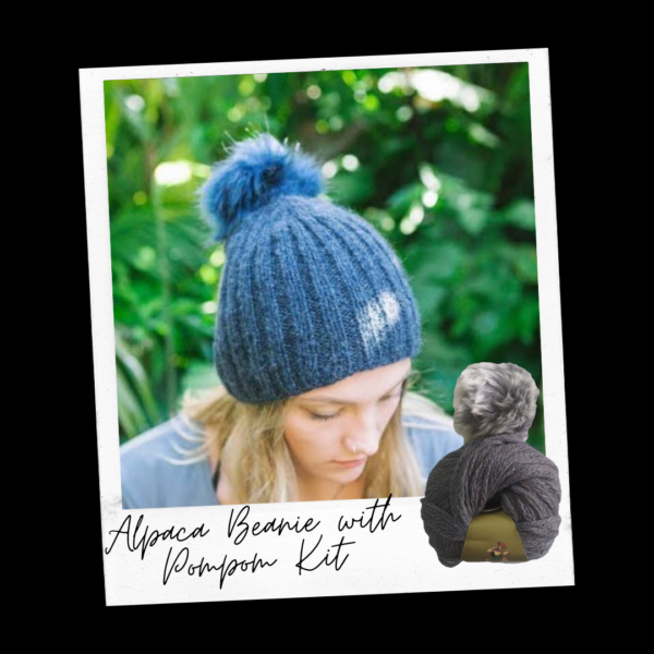 Alpaca Beanie with PomPom Kit - Image 4