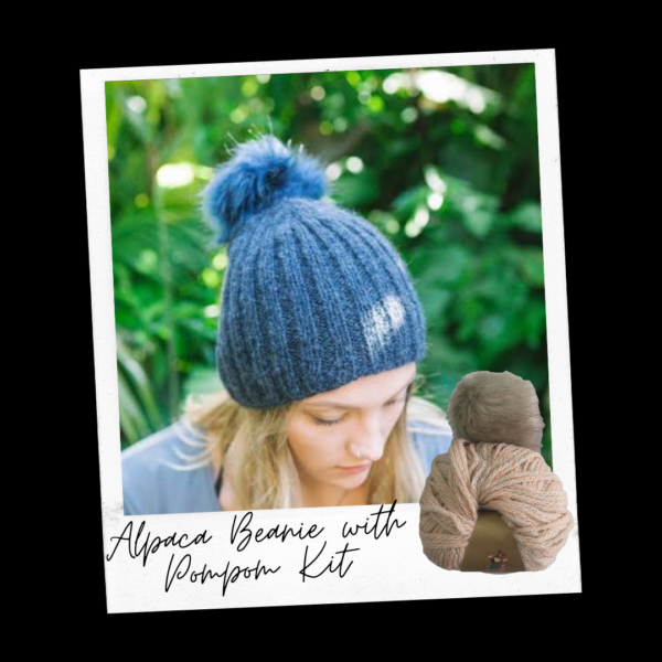 Alpaca Beanie with PomPom Kit - Image 6