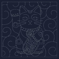 Sashiko Cloth “Maneki-Neko”