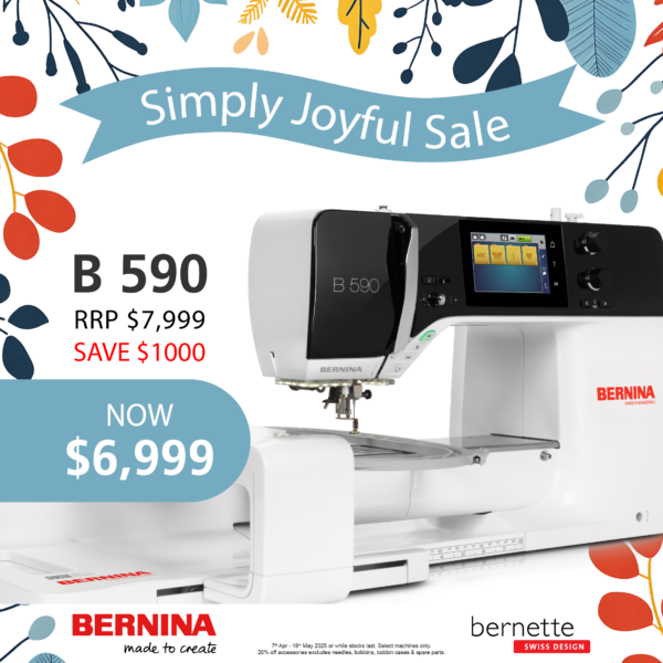 BERNINA 590 incl. Embroidery Module - Simply Joyful Sale
