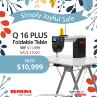 BERNINA Q 16 PLUS on foldable table - Simply Joyful Sale
