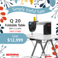 BERNINA Q 20 on foldable table - Simply Joyful Sale