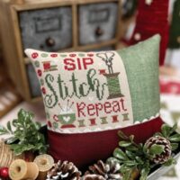 Sip Stitch Repeat Cross Stitch by Lindsey Weight of Primrose Cottage - PAPER Pattern