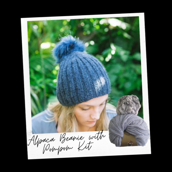 Alpaca Beanie with PomPom Kit - Image 3