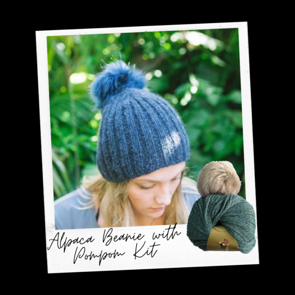 Alpaca Beanie with PomPom Kit - Image 2