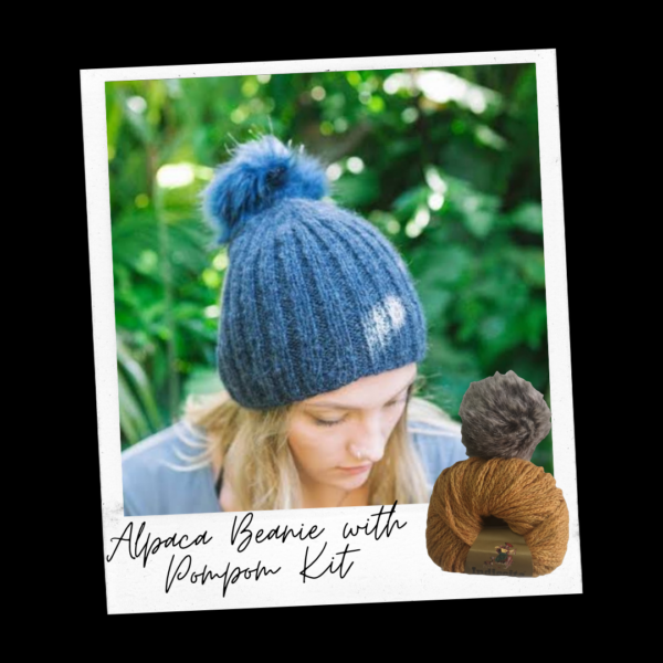 Alpaca Beanie with PomPom Kit - Image 5