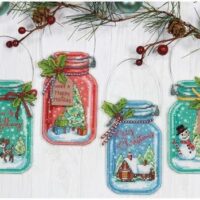 Christmas Jar Ornaments Cross Stitch Kit
