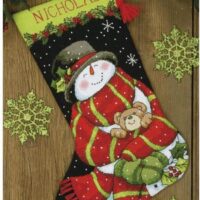 Snowman and Bear Christmas Stocking Needlepoint Kit