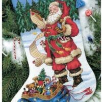 Checking His List Stocking Cross Stitch Kit