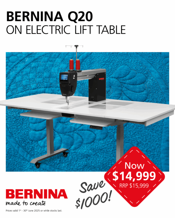 BERNINA Q20 on Electric Lift Table