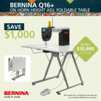 BERNINA Q16 + on Height Adj. Folding Table