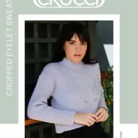 Crucci Ladies 8ply Cropped Eyelet Sweater Leaflet 1914