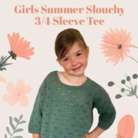 Crucci Girls Summer Slouchy 3/4 Sleeve Tee Leaflet 2316