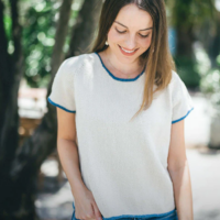 Crucci Knitting Pattern 2201 Top Down Cotton T-Shirt