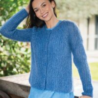 Crucci Knitting Pattern 2413 Fishermans Rib Cardigan