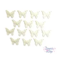Jesse James Dress It Up Buttons - White Butterflies