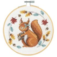 DMC Folk Squirrel 14 Count Cross Stitch Kit