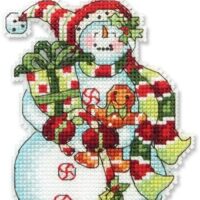 Dimensions Snowman with Sweets Christmas Ornament) - Cross Stitch Kit