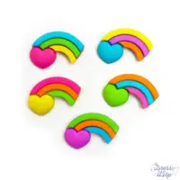 Jesse James Dress It Up Buttons - Rainbow Hearts
