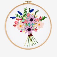 DMC Cosmo Bouquet Embroidery Kit with Hoop