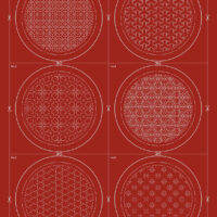 Sashiko Coasters - 5 set in Brick